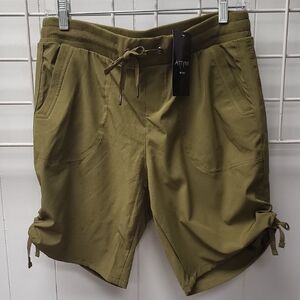 Attyre Olive Green Women’s Drawstring Cargo Shorts, 10p